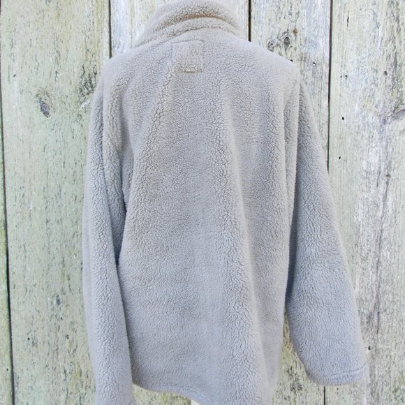 NEW WITH TAGS, SIMPLY SOUTHERN COZY GRAY SHERPA 1/4 ZIP PULLOVER, SIZE XL - Picture 5 of 5